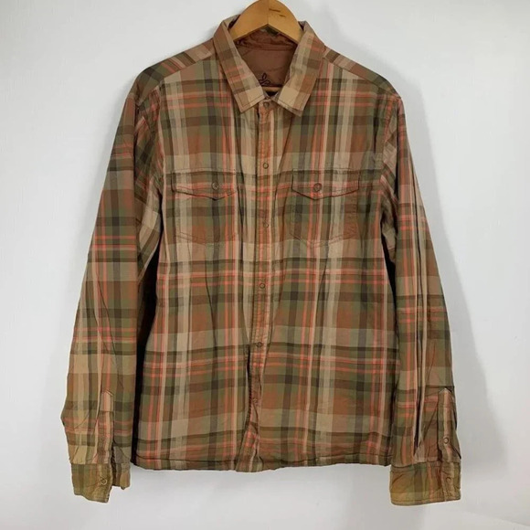 Prana Rhody‎ Reversible Flannel Lined Plaid Work Style Jacket Size L - Picture 1 of 14